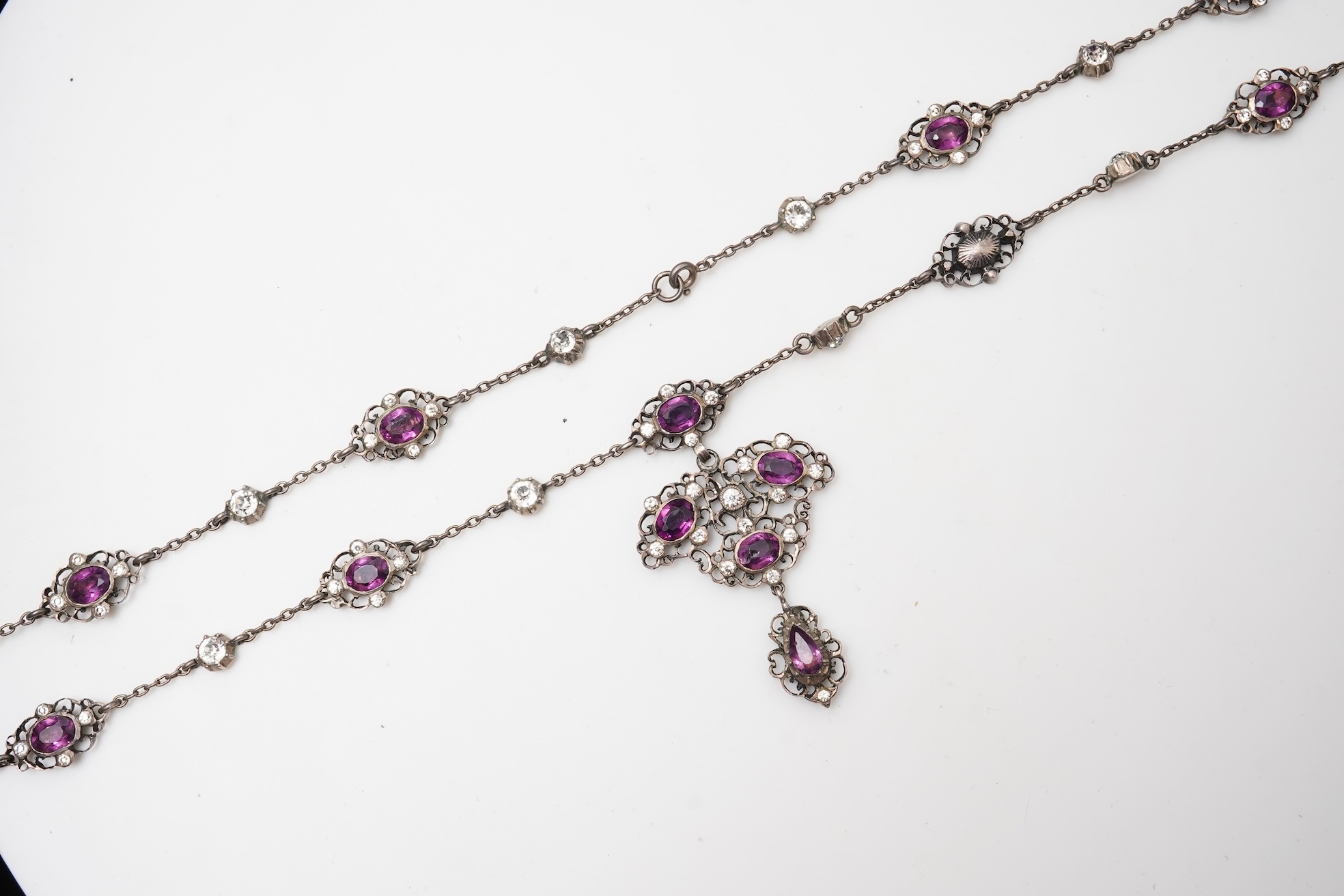 A silver and paste necklace, early 20th century